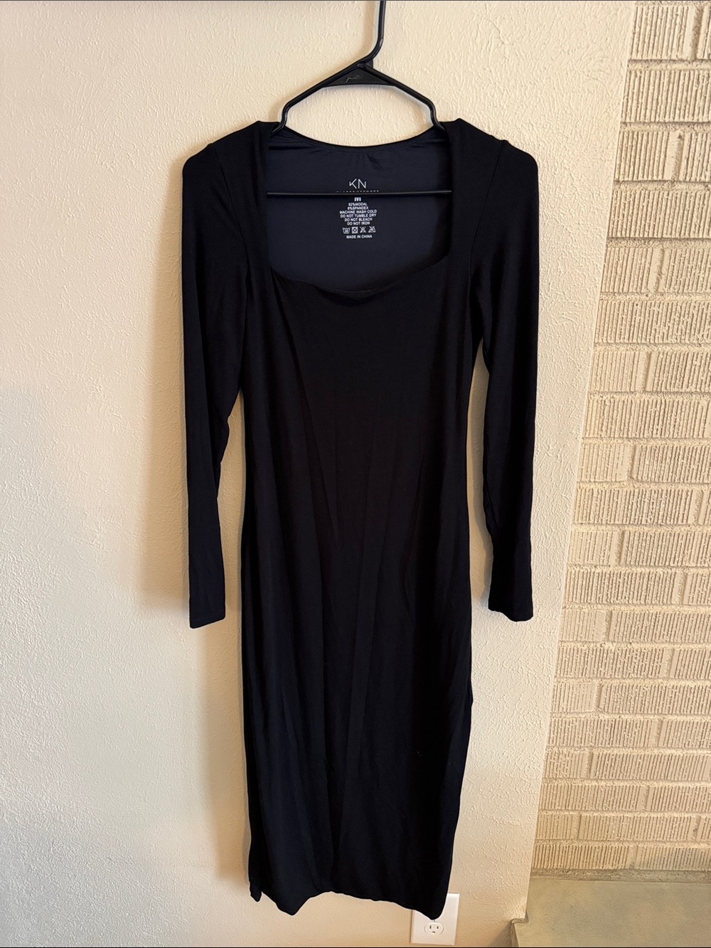 Klassy Network Black Long Sleeve Midi Dress